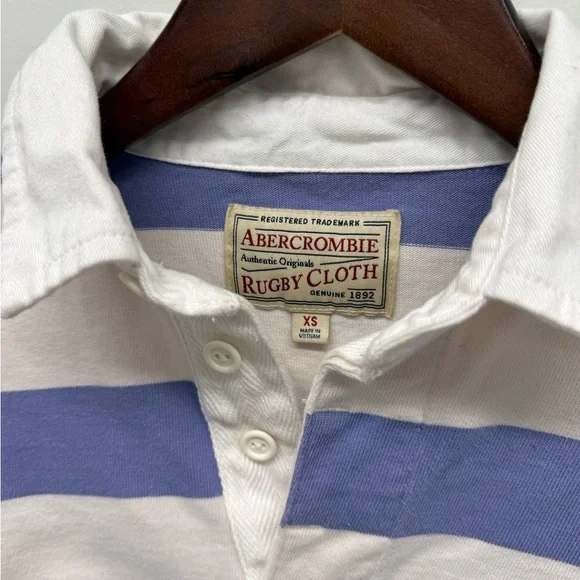 Vintage Rugby Abercrombie&Fitch Striped Polo Shirt - Picture 2 of 6